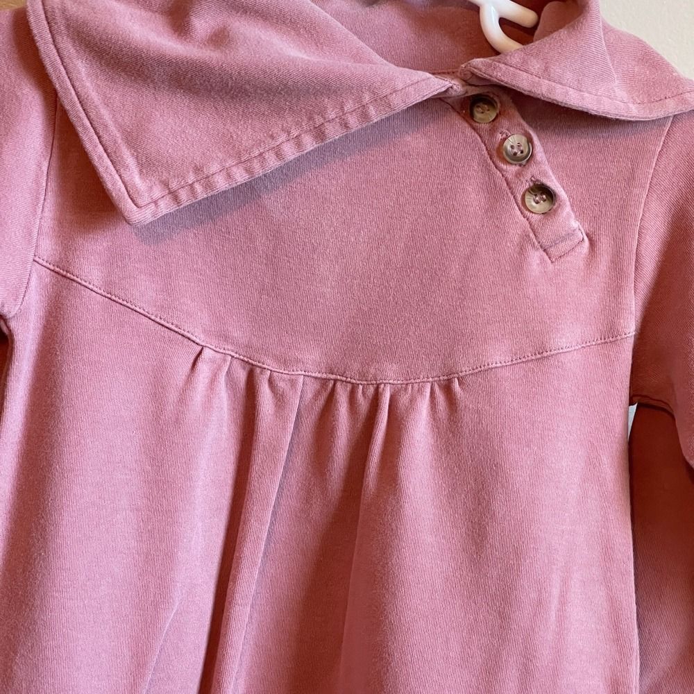 Kate Quinn Asymetrical Tunic Dress | 3T | Mauve Pink Organic Cotton Pockets - Picture 2 of 6